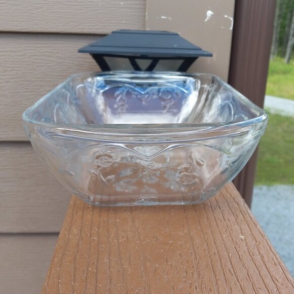 Vintage Anchor Hocking Savannah Clear Floral Glass Rectangular Baking Dish - Picture 5 of 14